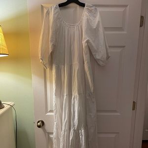 White cotton maxi dress